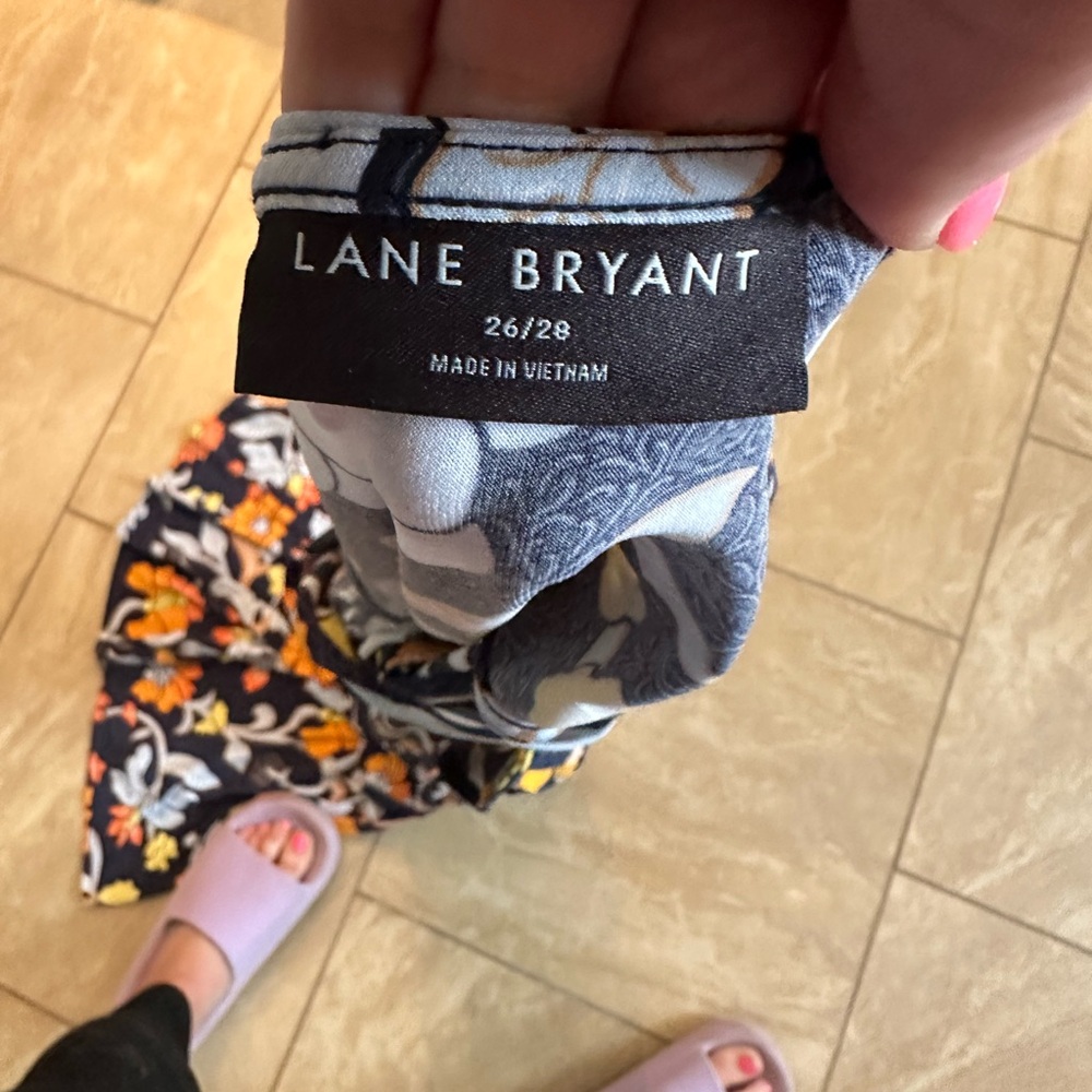 Lane Bryant plus size Women’s 26/28 4X Floral Dress in Navy and Orange - Picture 4 of 4